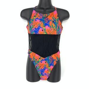 Mandalynn Swimsuit Women's Sz Medium Tropical Floral Print Tie-Back Monokini